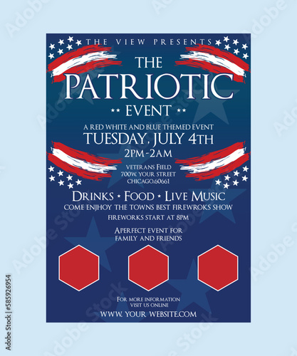 Patriotic 4th Of July Flyer Template - USA Independence day flyer
