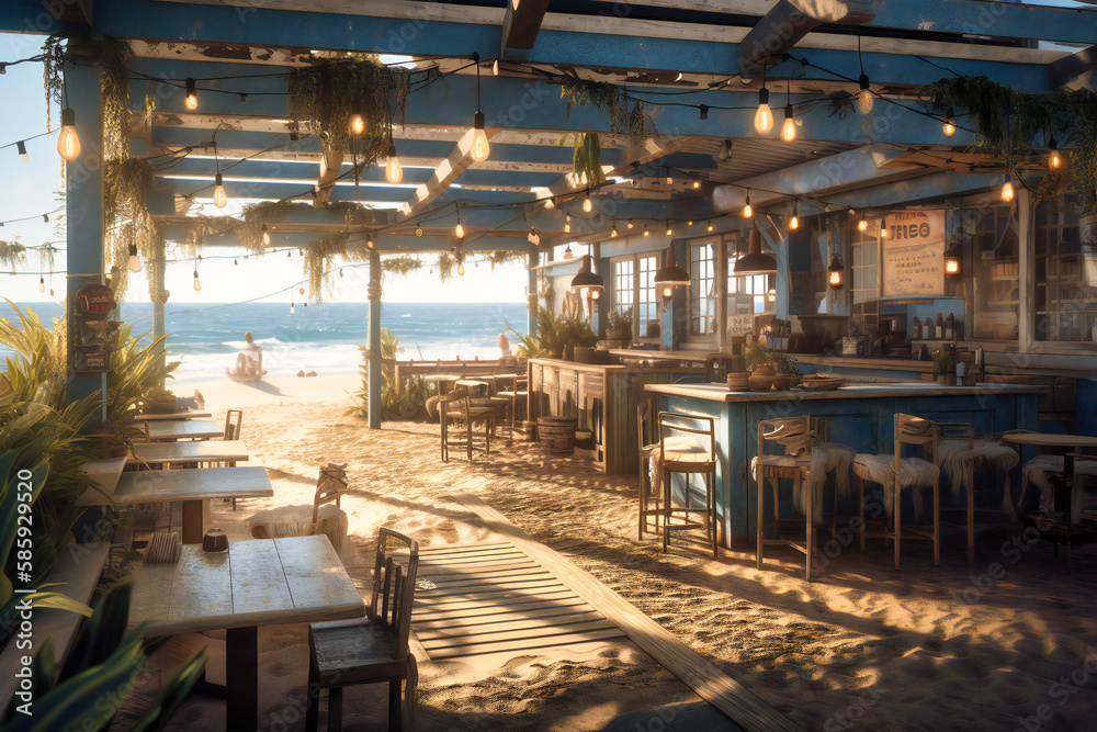 A beachfront restaurant with fresh seafood and ocean views