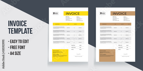 Invoice Template Minimal Corporate Business Invoice design Invoice and Estimate Layout