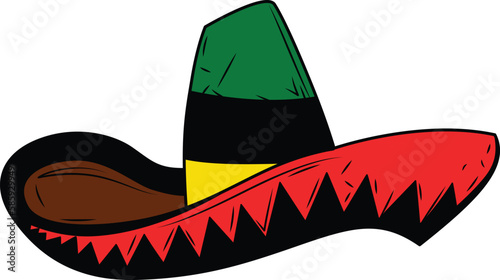 Mhat Sombrero color clipart Cinco de mayo vector illustration clip art
