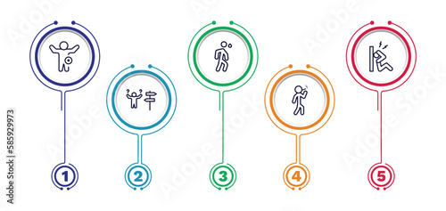 set of feeling and reaction thin line icons. feeling and reaction outline icons with infographic template. linear icons such as better human, anxious human, stressed human, lost bad vector.