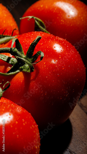 Bright Red Wet Tomato