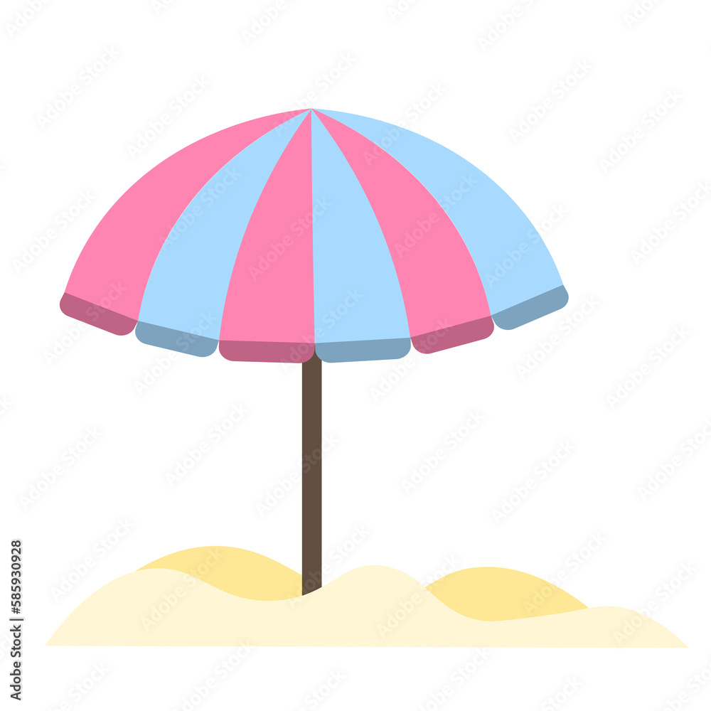 summer beach umbrella icon logo