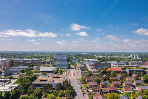 Obraz na płótnie Aerial summer view of Kiel University area, Germany w salonie