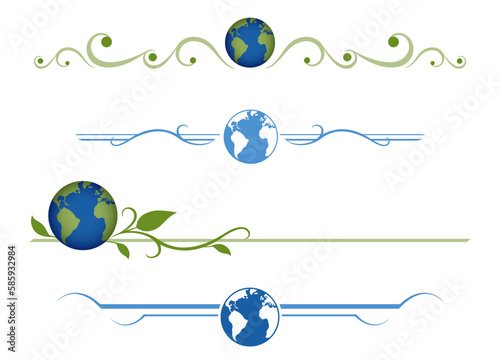 A set of Earth design dividers
