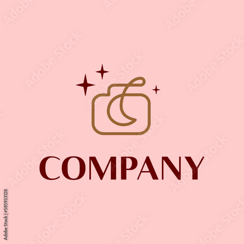 photo camera vector design with a moon