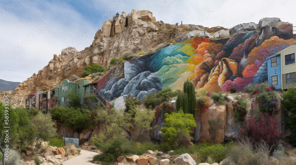 Naklejka premium panorama of the mountains generative ai