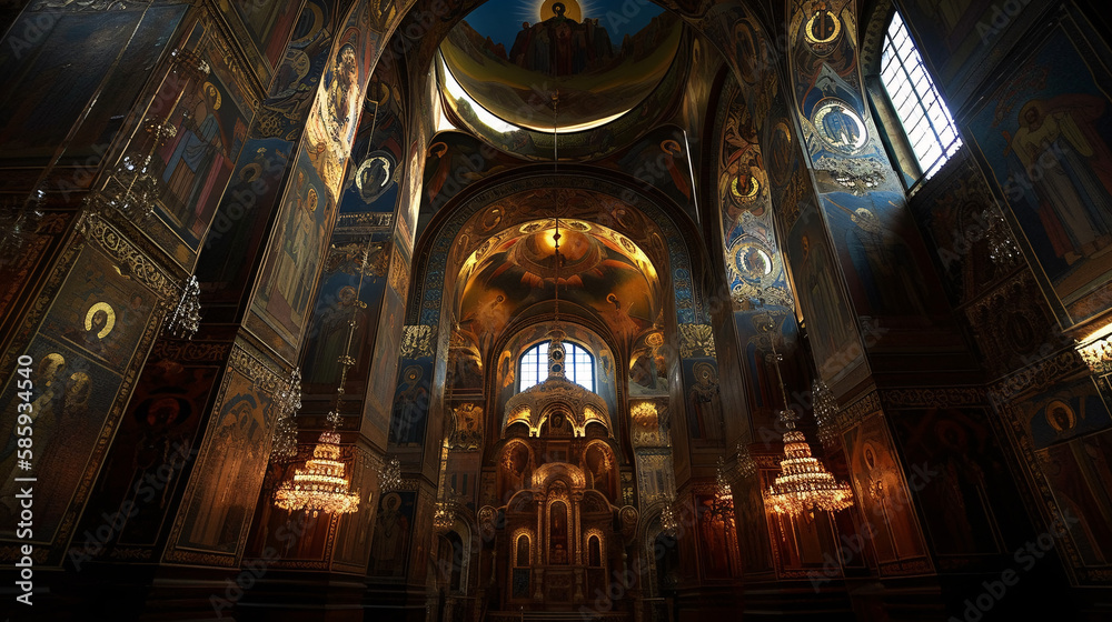 interior of saint cathedral city generative ai