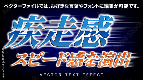 （文字編集可能）残像感を出せるスピード演出文字装飾