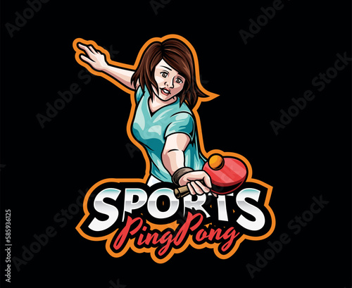 Table Tennis Sport Mascot Logo Design
