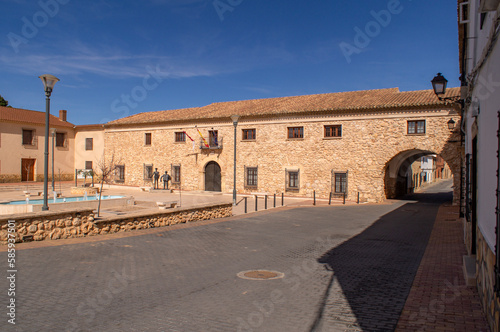 Central square of the town hall of the municipality of El Pedernoso.