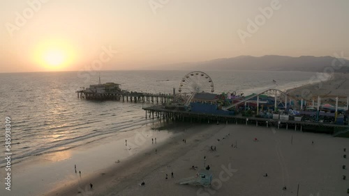 Santa Monica Pier at sunset. Los Angeles.