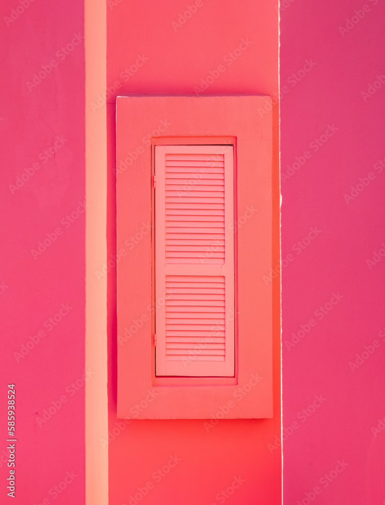 pink wall with a window pink wall with a window
