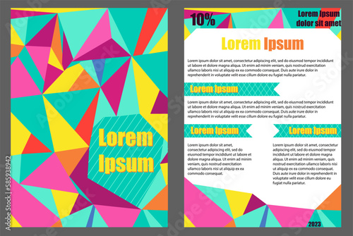 Promotional flyer, discount voucher template, brochure for special offers, invitation to a party with a simply dummy text. Vector graphic