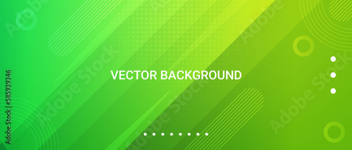 Abstract minimal long banner background with green gradient. modern halftone texture background for banners and business templates