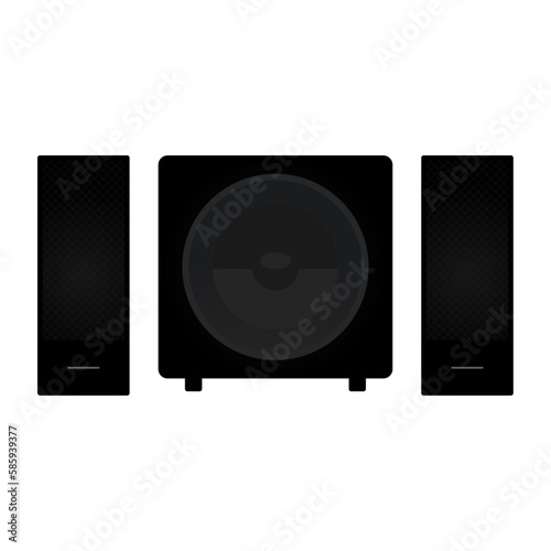Subwoofer with two speakers vector illustration clip art