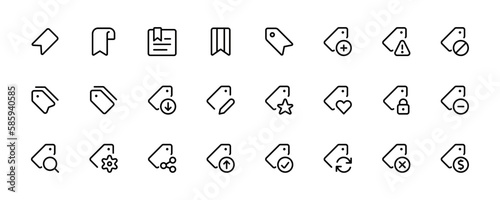 Bookmark and Tag icon set. Save sign collection. Bookmark with add,remove,plus,star,check,save,question. For the use of UI and mobile app, web site interface.