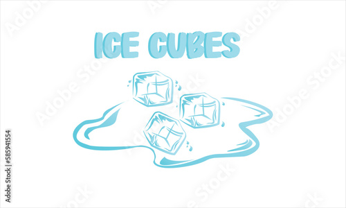 Ice Cubes Colorful Melting Cubes Modern Vector Logo Design