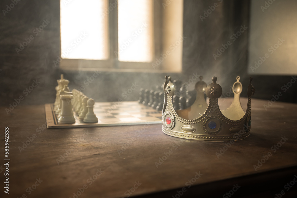 Premium Photo  Chess with smoke business idea concepts 3d background