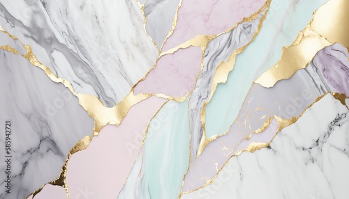 Marble Texture in Soft Pastel Colors with Gold © Jardel Bassi