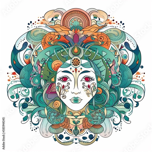 Pisces Zodiac Mandala - Intricate Astrological Symbol Design