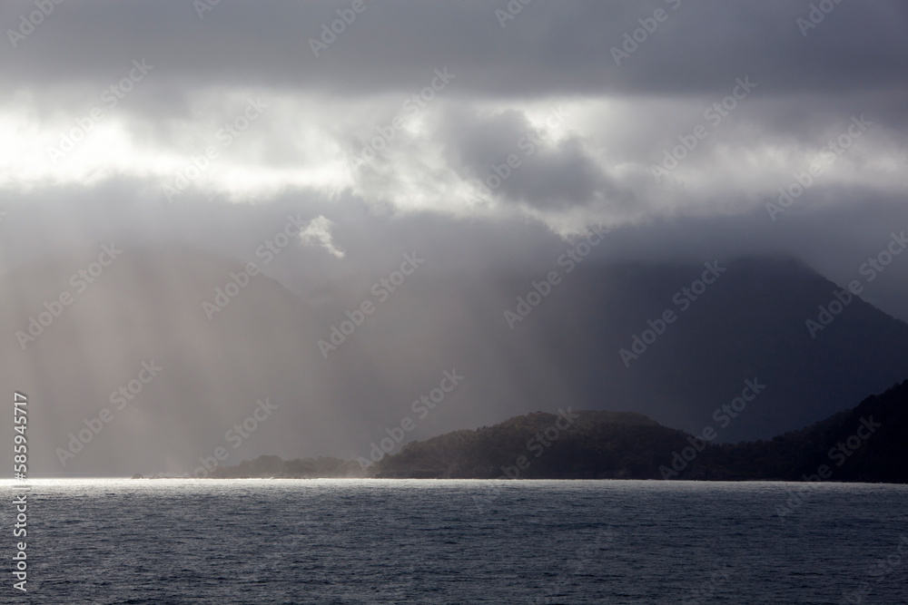 Fiordland National Park Morning Cloudy Landscape