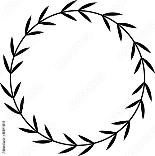 laurel wreath design illustration isolated on transparent background