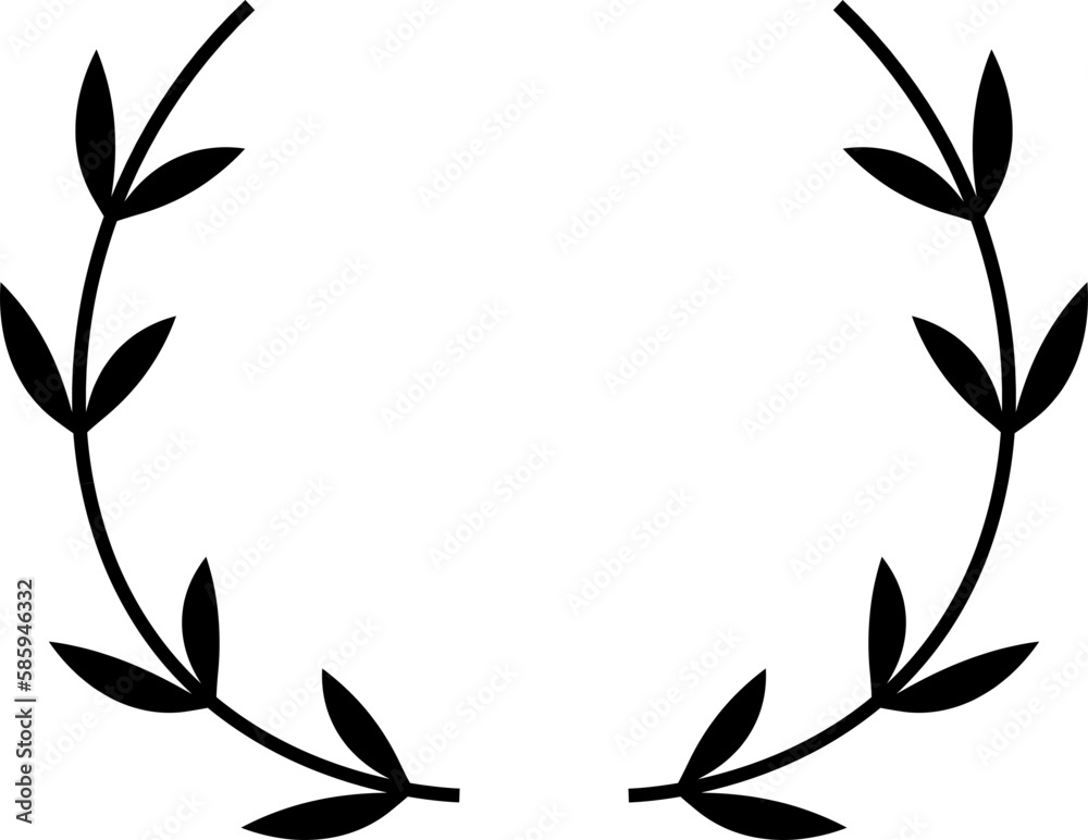 laurel wreath design illustration isolated on transparent background laurel wreath design illustration isolated on transparent background