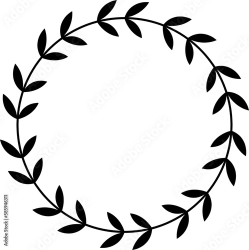laurel wreath design illustration isolated on transparent background