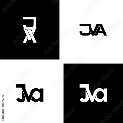 jva lettering initial monogram logo design set