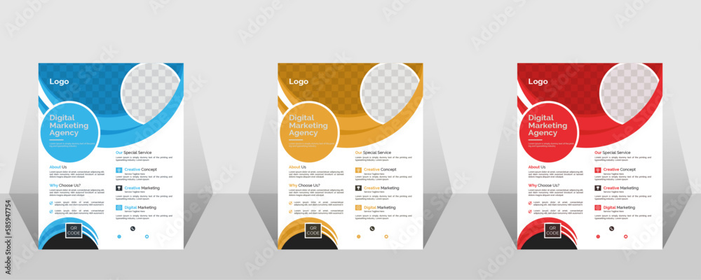 Creative Corporate & Business Flyer Brochure Template Design, Brochure design, cover, annual report, poster, flyer, abstract business flyer, Flyer Template Geometric shape used for business poster l
