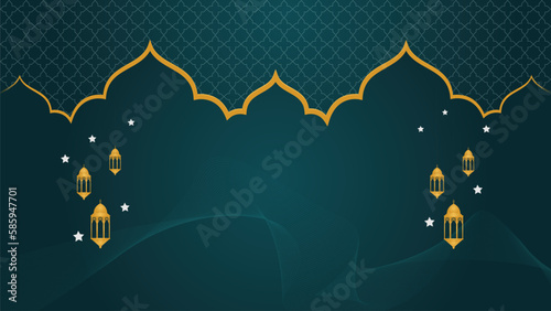 Islamic background with lanterns and mosque. Design concept of ramadan kareem, mawlid, iftar,isra and miraj or eid al fitr adha