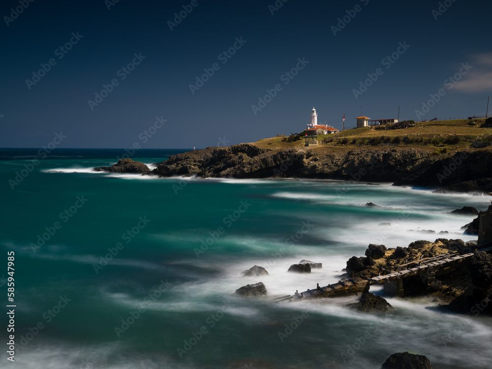 The view of  lighthouse with long exposure technique. 