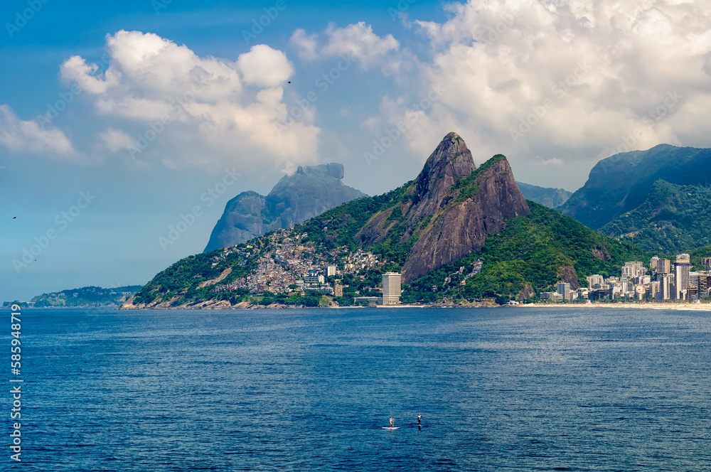 Ipanema and Leblon beach and mountain Dois Irmao (Two Brother) in Rio de Janeiro, Brazil. Ipanema beach is the most famous beach of Rio de Janeiro, Brazil. Ipanema and Leblon beach and mountain Dois Irmao (Two Brother) in Rio de Janeiro, Brazil. Ipanema beach is the most famous beach of Rio de Janeiro, Brazil.