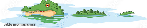 crocodile cartoon in water