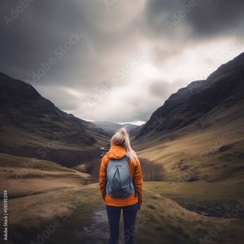 hiker in the mountains © Glyn