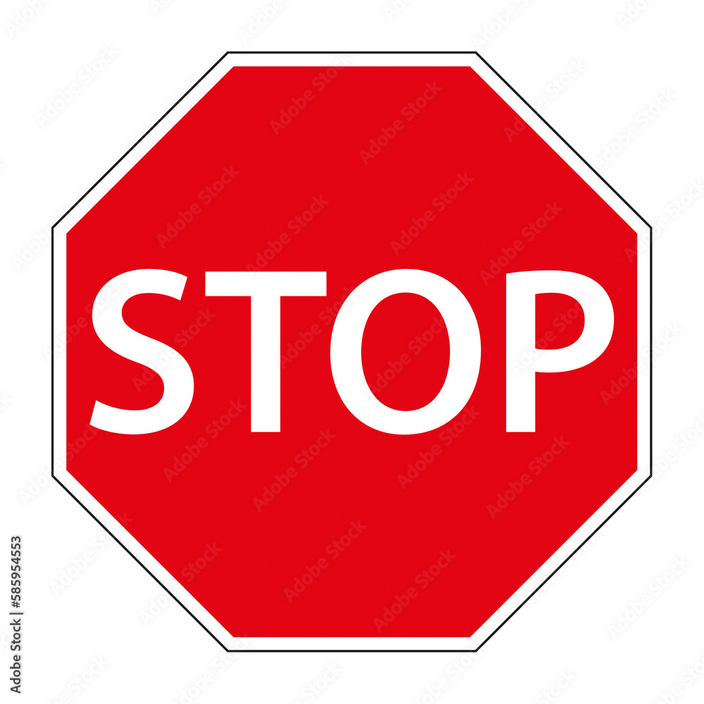 Señal de stop sobre un fondo blanco liso y aislado. Vista de frente y de cerca. Copy space Señal de stop sobre un fondo blanco liso y aislado. Vista de frente y de cerca. Copy space
