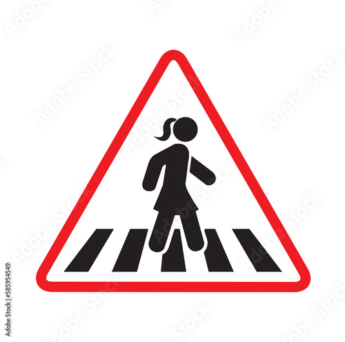 Señal de símbolo de icono de línea de paso de peatones. Vector