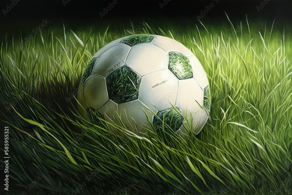 Fototapeta premium Goal in Sight: Soccer Ball on the Field