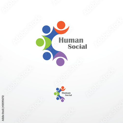 diversity people family group community team work logo vector icon illustration