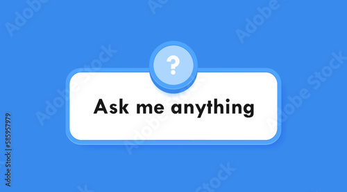 Ask me anything pop up box with question mark. Banner design for business and advertising. Modern flat style vector illustration