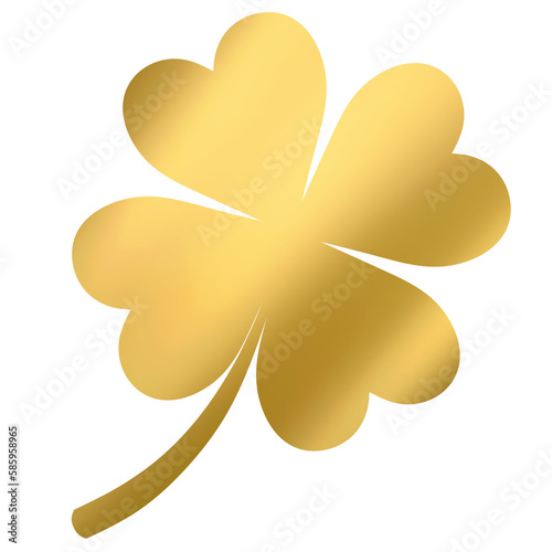Golden four leaf clover