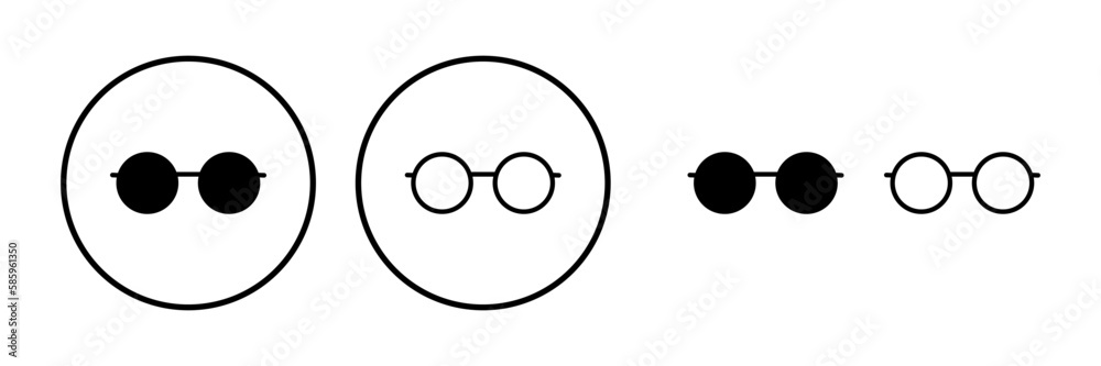 Glasses icon vector. eye glasses icon. sunglasses Glasses icon vector. eye glasses icon. sunglasses
