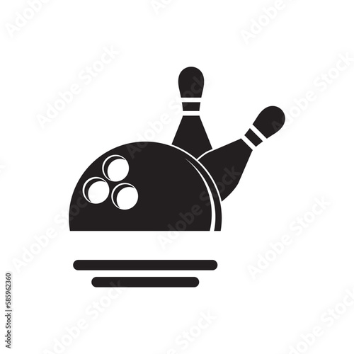 Bowling icon logo,illustration template design