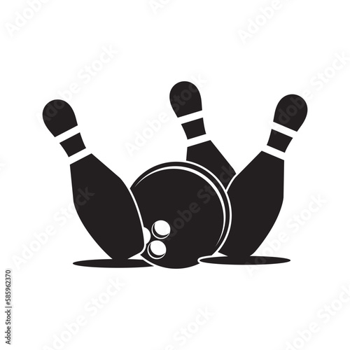 Bowling icon logo,illustration template design