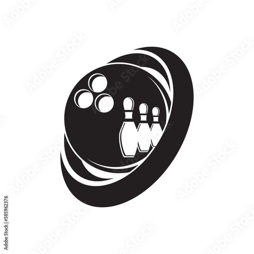 Bowling icon logo,illustration template design