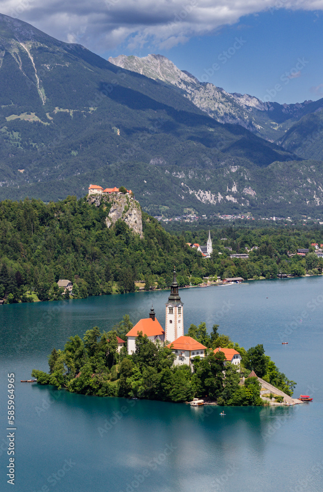 View of lake of Bled in Slovenia