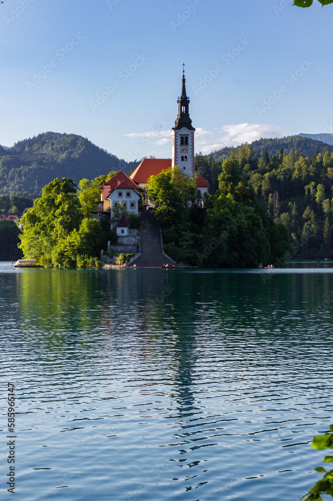 View of lake of Bled in Slovenia View of lake of Bled in Slovenia