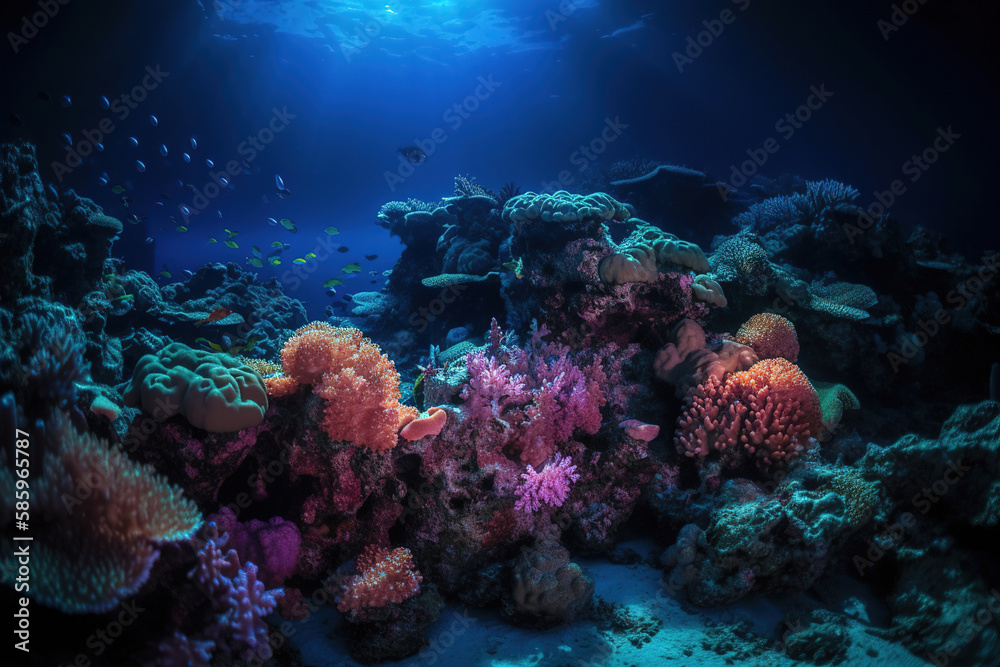 Obraz premium coral reef underwater. Generative Ai