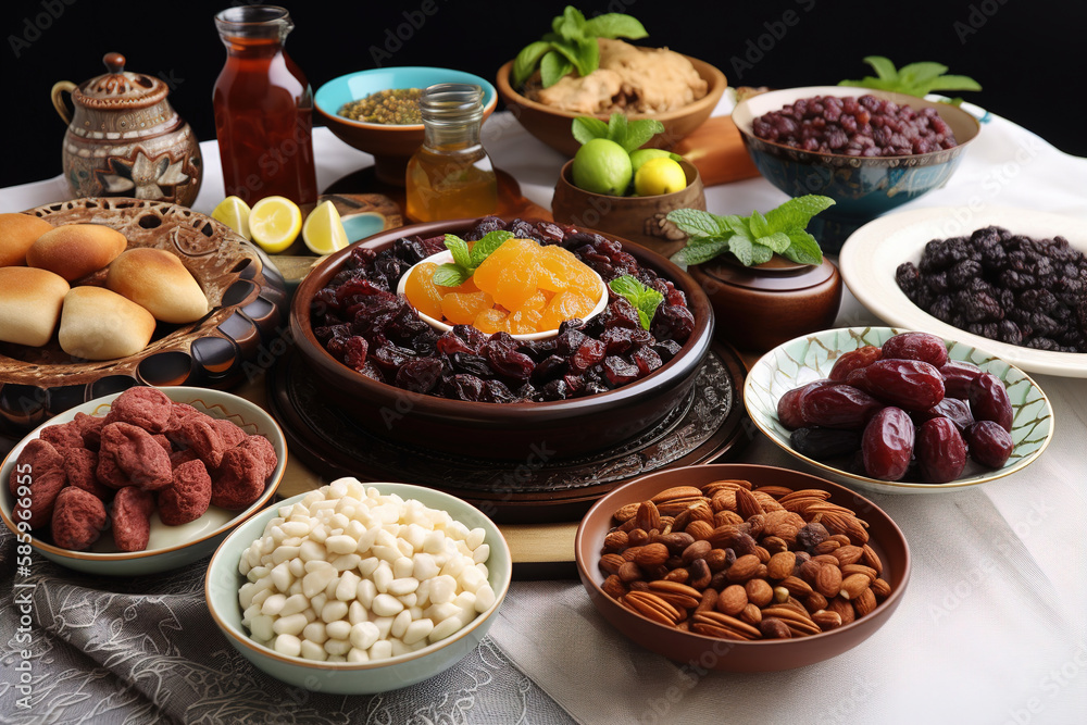 Ramadan iftar foods. Generative Ai Ramadan iftar foods. Generative Ai